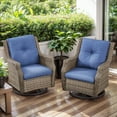 thumbnail image 1 of POCASSY Outdoor Rocking Chairs Swivel Chairs Set of 2, All Weather Wicker Rattan Patio Furniture Set Patio Chairs with 360° Swivel Chair for Balcony, Garden, Porch, Pool and Backyard, Blue, 1 of 9