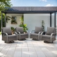 thumbnail image 1 of POCASSY Outdoor Swivel Chairs Set of 4, Weather Resistant Brown Wicker Swivel Rocking Patio Chairs Outdoor Lounge Accent Chairs for Porch Deck Garden, Gray, 1 of 12