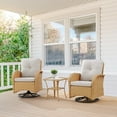 thumbnail image 1 of POCASSY Outdoor Swivel Lounge Patio Wicker Chairs with Side Table, All Weather Wicker Rattan Swivel Rocker for Outside, Light Yellow/Beige, 1 of 6