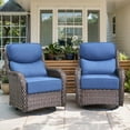 thumbnail image 1 of POCASSY Outdoor Swivel Rocker Patio Swivel Chairs Set of 2, 6-Inch Thick Seat Cushions Outdoor Wicker Swivel Glider Rocking Chairs with High Back for Porch Deck - Blue, 1 of 11