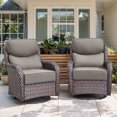 thumbnail image 1 of POCASSY Outdoor Swivel Rocker Patio Swivel Chairs Set of 2, 6-Inch Thick Seat Cushions Outdoor Wicker Swivel Glider Rocking Chairs with High Back for Porch Deck - Gray, 1 of 11