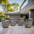 thumbnail image 1 of POCASSY Outdoor Swivel Rocker Patio Swivel Chairs Set of 4, 6-Inch Thick Seat Cushions Outdoor Wicker Swivel Glider Rocking Chairs with High Back for Porch Deck - Gray, 1 of 11