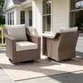thumbnail image 1 of POCASSY Outdoor Swivel Rocking Chairs Set of 2, All Weather Brown Wicker Rattan Patio Furniture Set Patio Chairs with 360° Swivel Glider Chairs for Balcony, Garden, Porch, Pool and Backyard, Beige, 1 of 12