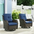 thumbnail image 1 of POCASSY Outdoor Wicker Rattan Swivel Rocking Patio Club Accent Chairs with Cushions, 1 of 10