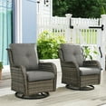 thumbnail image 1 of POCASSY Outdoor Wicker Rattan Swivel Rocking Patio Club Accent Chairs with Cushions, 1 of 10