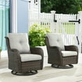 thumbnail image 1 of POCASSY Outdoor Wicker Rattan Swivel Rocking Patio Club Accent Chairs with Cushions, 1 of 10
