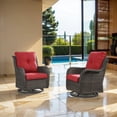 thumbnail image 1 of POCASSY Outdoor Wicker Rattan Swivel Rocking Patio Club Accent Chairs with Cushions, 1 of 8