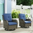 thumbnail image 1 of POCASSY Outdoor Wicker Rattan Swivel Rocking Patio Club Accent Chairs with Cushions, 1 of 10