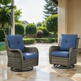 thumbnail image 1 of POCASSY Outdoor Wicker Rattan Swivel Rocking Patio Club Accent Chairs with Cushions, 1 of 8