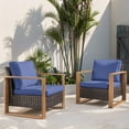 thumbnail image 1 of POCASSY Patio Chair Set of 2, Outdoor Porch Chairs with All Weather Wicker and Thick Cushions for Porch, Garden and Balcony, Blue, 1 of 6