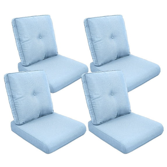 POCASSY Patio Furniture Cushions Set of 4, 22.5"*22.5" Outdoor Cushion for Patio Furniture, Water Resistant, Fade Resistant, Deep Seat and High Back Cushion for Chair, Sofa, and Couch, Baby Blue