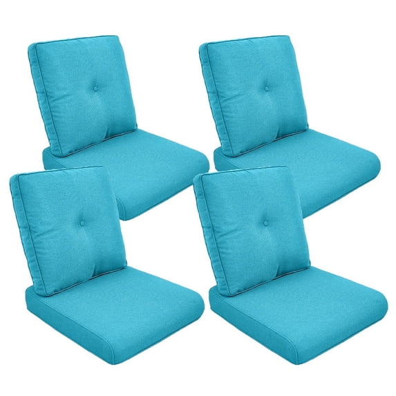 POCASSY Patio Furniture Cushions Set of 4, 22.5"*22.5" Outdoor Cushion for Patio Furniture, Water Resistant, Fade Resistant, Deep Seat and High Back Cushion for Chair, Sofa, and Couch, Turquoise