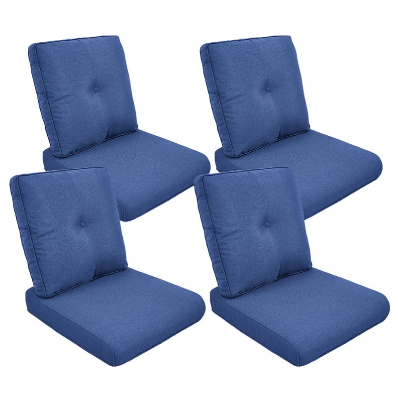 POCASSY Patio Furniture Cushions Set of 4, 22.5"*22.5" Outdoor Cushion for Patio Furniture, Water Resistant, Fade Resistant, Deep Seat and High Back Cushion for Chair, Sofa, and Couch, Blue