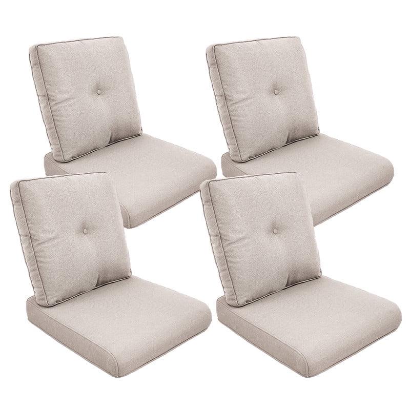 POCASSY Patio Furniture Cushions Set of 4, 22.5"*22.5" Outdoor Cushion for Patio Furniture, Water Resistant, Fade Resistant, Deep Seat and High Back Cushion for Chair, Sofa, and Couch, Beige