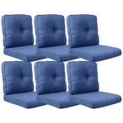 POCASSY Patio Furniture Cushions Set of 6, 22.5"*22.5" Outdoor Cushion for Patio Furniture, Water Resistant, Fade Resistant, Deep Seat and High Back Cushion for
