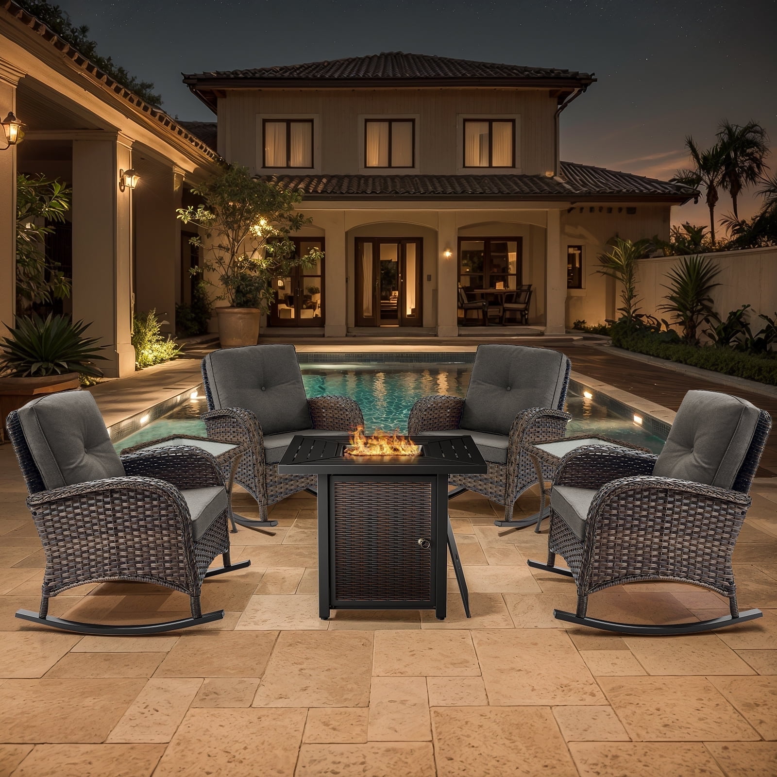 Photo inspiration: Pocassy Patio Furniture Set Rocking Chiar Outdoor Outdoor Rocking Photo Inspiration