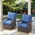 thumbnail image 1 of POCASSY Patio Wicker Chairs Accent Chairs with Cushions - Set of 2, Blue, 1 of 9