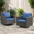 thumbnail image 1 of POCASSY Patio Wicker Rattan Swivel Rocking Outdoor Lounge Accent Chair (Set of 2), 1 of 7