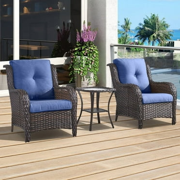 POCASSY Polyethylene (PE) Wicker 2 - Person Seating Group with Cushions