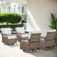 thumbnail image 1 of POCASSY Powder-Coated-Steel Swivel Patio Chair with Cushions, Beige, 1 of 7