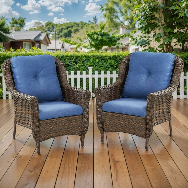 POCASSY Set of Outdoor Accent Lounge Chairs with Cushions, Patio