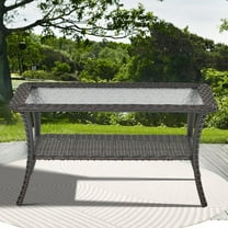 POCASSY Storage Powder Coated Steel Coffee Table, Brown