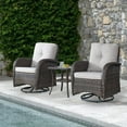 thumbnail image 1 of POCASSY Swivel PE Wicker Rattan Outdoor Rocking Chairs Set with Side Table (2 chairs and 1 side table), 1 of 8
