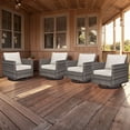 thumbnail image 1 of POCASSY Swivel Rocking Patio Wicker Chairs with Cushions (Set of 4), 1 of 12
