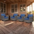 thumbnail image 1 of POCASSY Swivel Rocking Patio Wicker Chairs with Cushions (Set of 4), 1 of 12