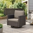 thumbnail image 1 of POCASSY Swivel and Rocking Chair, Brown Wicker Outdoor Lounge Chair, Gray, 1 of 8