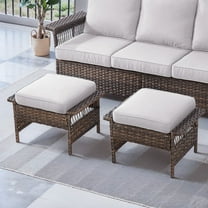 POCASSY Wicker Outdoor Ottoman with Sunbrella® Cushion