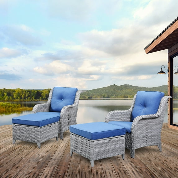 POCASSY Wicker Patio Chairs with Cushions