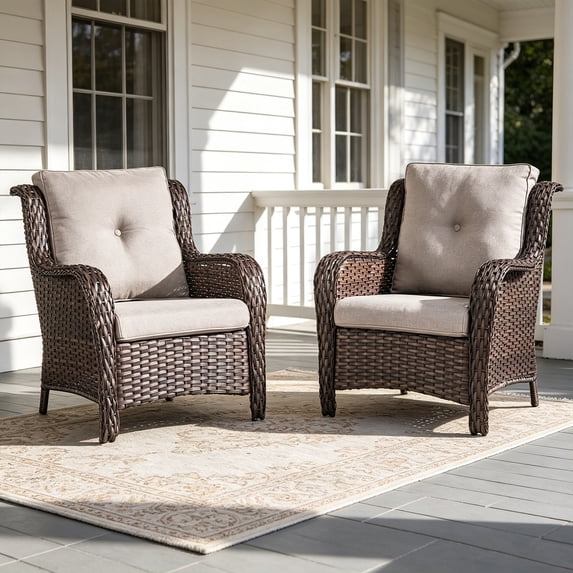 POCASSY Wicker Rattan Outdoor Chairs