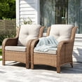 thumbnail image 1 of POCASSY Patio Wicker Chairs Set of 2, All-Weather Wicker Patio Furniture Chairs Set Rattan High-Back Outdoor Armchairs with Cushions, 1 of 11