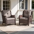thumbnail image 1 of POCASSY Patio Wicker Chairs Set of 2, All-Weather Wicker Patio Furniture Chairs Set Rattan High-Back Outdoor Armchairs with Cushions, 1 of 9