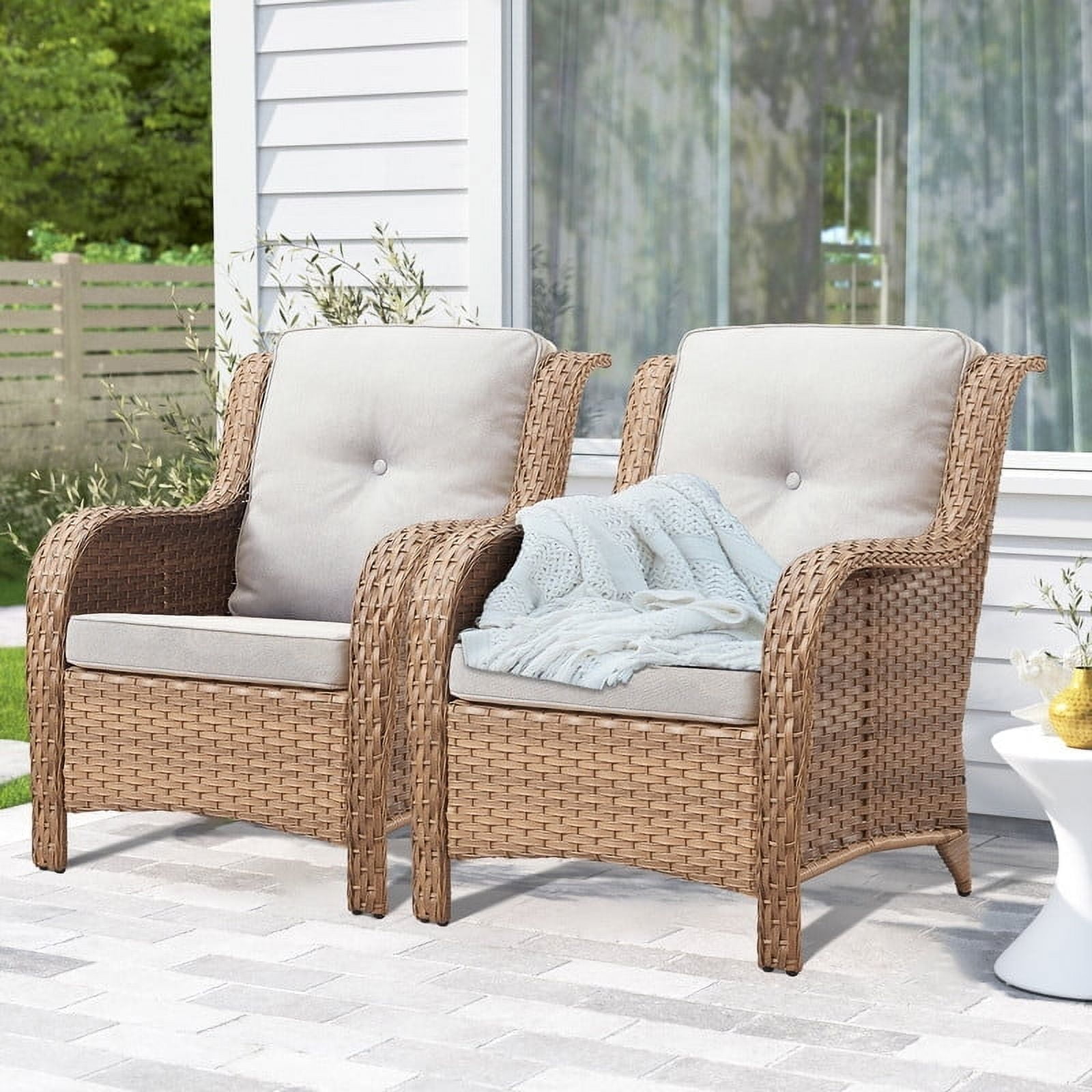 POCASSY Wicker Rattan Outdoor Chairs