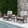 thumbnail image 1 of POCASSY Wicker Rattan Outdoor Rocking Chair Set with Side Table (2 chairs and 1 side table), 1 of 6