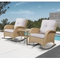thumbnail image 1 of POCASSY Wicker Rattan Outdoor Rocking Chair Set with Side Table (2 chairs and 1 side table), 1 of 7