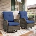 thumbnail image 1 of POCASSY Wicker Rocking Chair Swivel Chairs - 2 Piece Oversized Rocker Patio Accent Chairs Set Rattan Rocking Chair for Outdoor Porch Deck Garden Backyard (Gray/Blue), 1 of 9