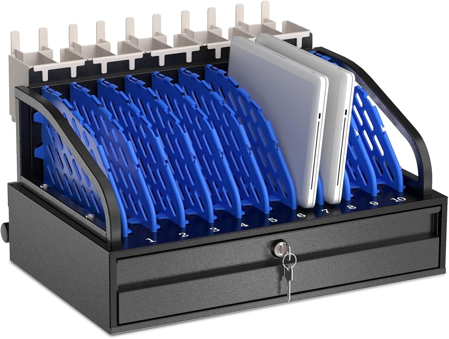 Pochar 10-Device Open Laptop Storage Rack, lockable drawer - Walmart.com