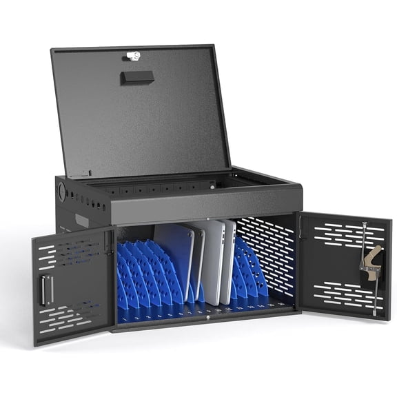 Pochar 16-Device Laptops Charging Cabinet for Chromebook and Tablets - Locking Charging Station for Classroom Office Library