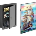 thumbnail image 1 of POCHAR Picture Hidden In-Wall Safe with Key Lock - Heavy-Duty Steel Lockable Wall Safe Box for Jewelry, Cash, and Documents (Sailing), 1 of 9