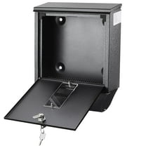 POCHAR Rainproof Galvanized Steel Wall Mount Locking Mailbox with Newspaper Holder