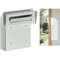 POCHAR Rainproof Heavy Duty Mailbox Door Drop Box - Galvanized Steel Weatherproof Mailbox for Keys, Deposit, Payment, Mails - Through The Door Mail Drop Box (White)