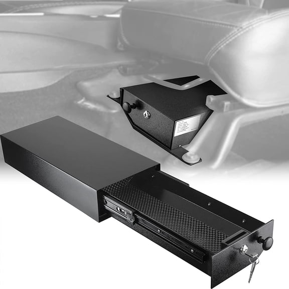 POCHAR Under Seat Drawer, Driver Side Under Seat Storage Locking Box for Jeep Wrangler JK 2007-2018 4-Door