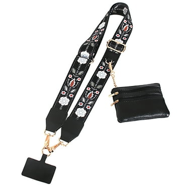 POCHER 2024 Adjustable Crossbody Phone Strap with Zippered Wallet Pouch Secure Phone Holder Wallet Combo Go Strap for Smartphones