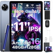 POCKAM Android 16 11 Inch Tablet with Gemini AI, 48GB RAM+128GB ROM/TF 2TB, 90Hz Display,8800mAh ,T7250, 13MP+5MP, 5G WIFI,Tablets with Keyboard, Pen