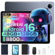 POCKAM P10PRO 10.1 inch Tablet, Android 16 Tablets with 120Hz Display, 48GB+128GB/2TB, T7250 Octa-Core, 8800mAh, Widevine L1, Gemini AI, 13MP+5MP, 3.5mm Headpho