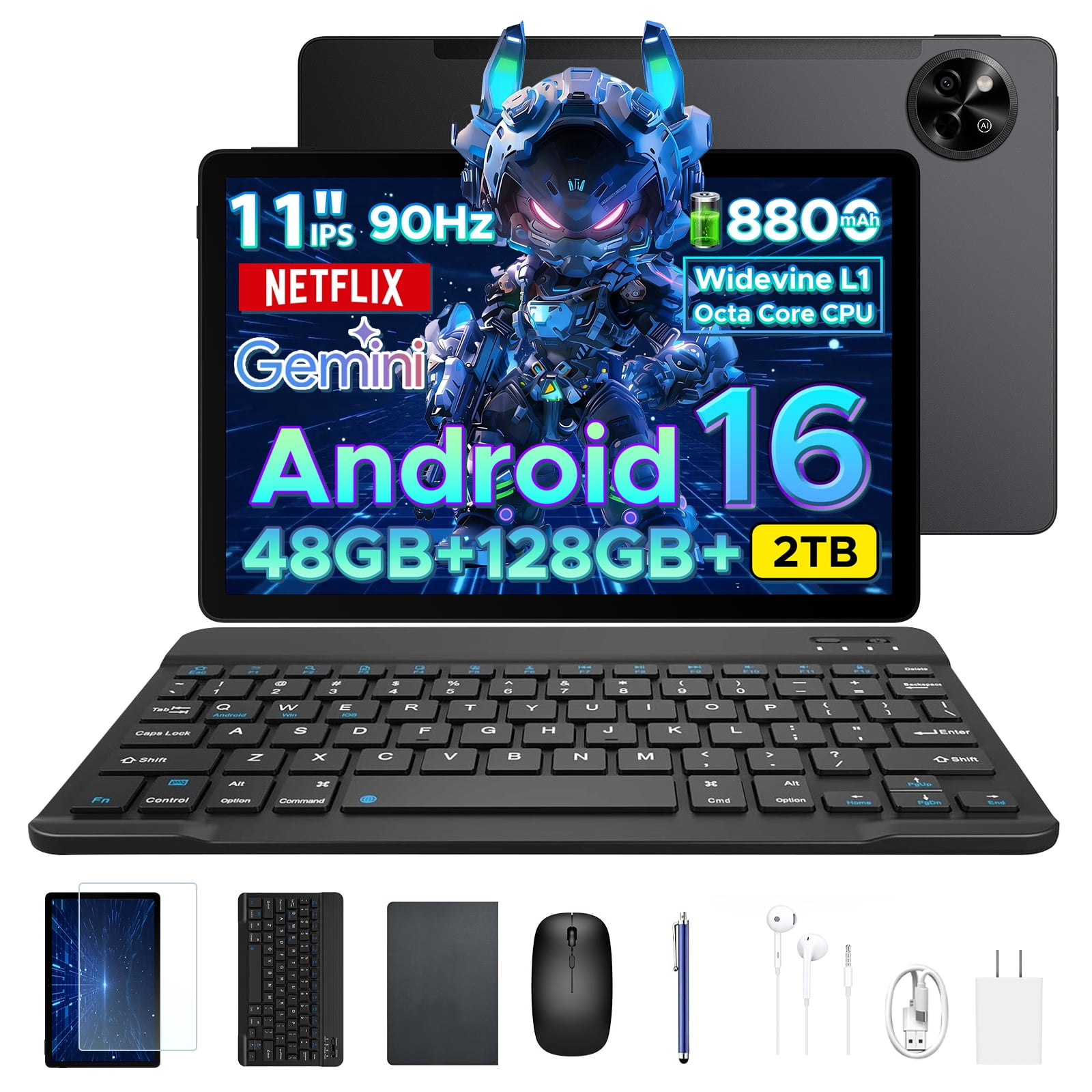 【新品未開封】POCKAM P11 タブレット 11インチ 128GB POCKAM P11 Android 16 11 Inch Tablet with Gemini AI, 48GB RAM+