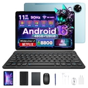 POCKAM P11 Android 16 11" Tablet with Gemini AI, 48GB RAM+128GB ROM/TF 2TB, 90Hz Display,8800mAh ,T7250, 13MP+5MP, 5G WIFI,Tablets with Keyboard, Pen